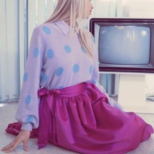 WILDFOX White Label Polka Dot It Oversized Sweater